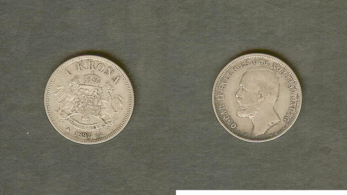 Sweden kronor Oscar II 1897  aEF